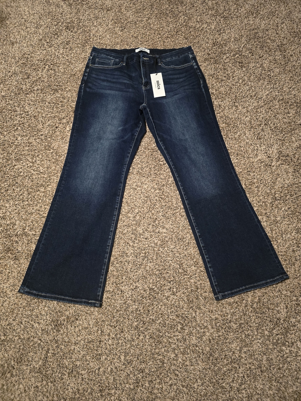 Mica Dark Indigo Flare Jeans - Wide Leg Stretch